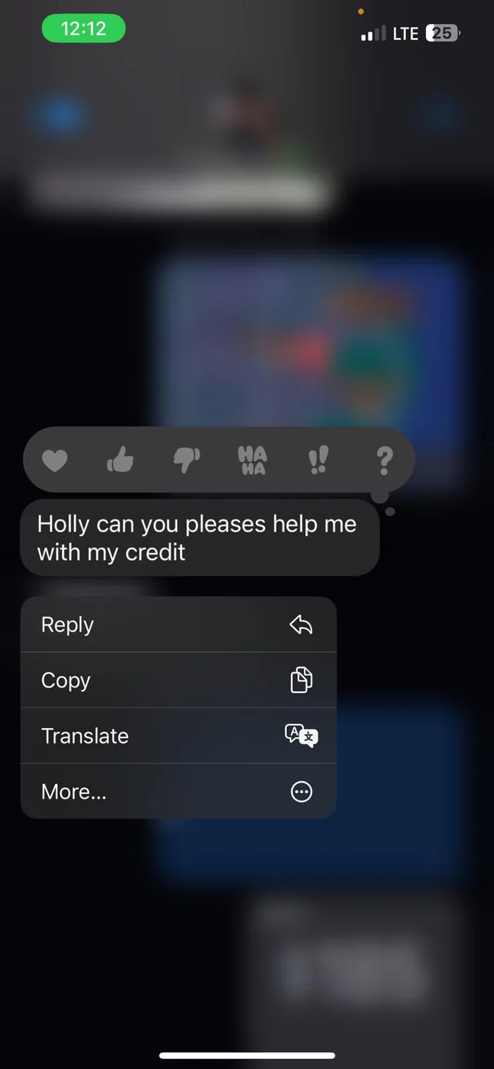Client text: Holly can you please help me with my credit